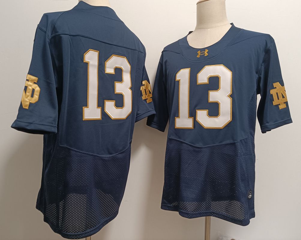 Men Norte Dame Fighting Irish #13 No Name Blue Elite 2025 NCAA Jersey style 1->ncaa teams->NCAA Jersey